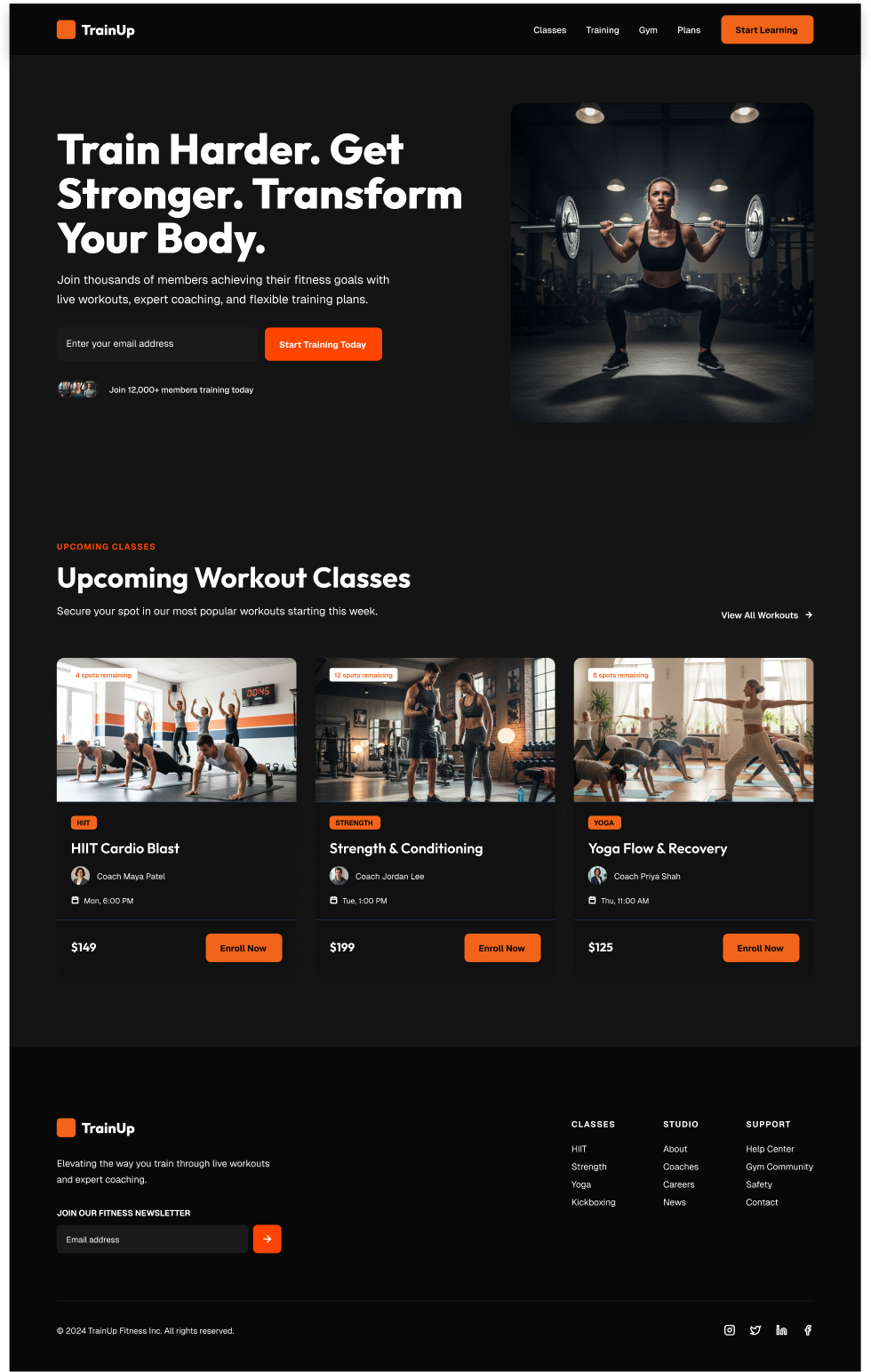 Classes & Courses website