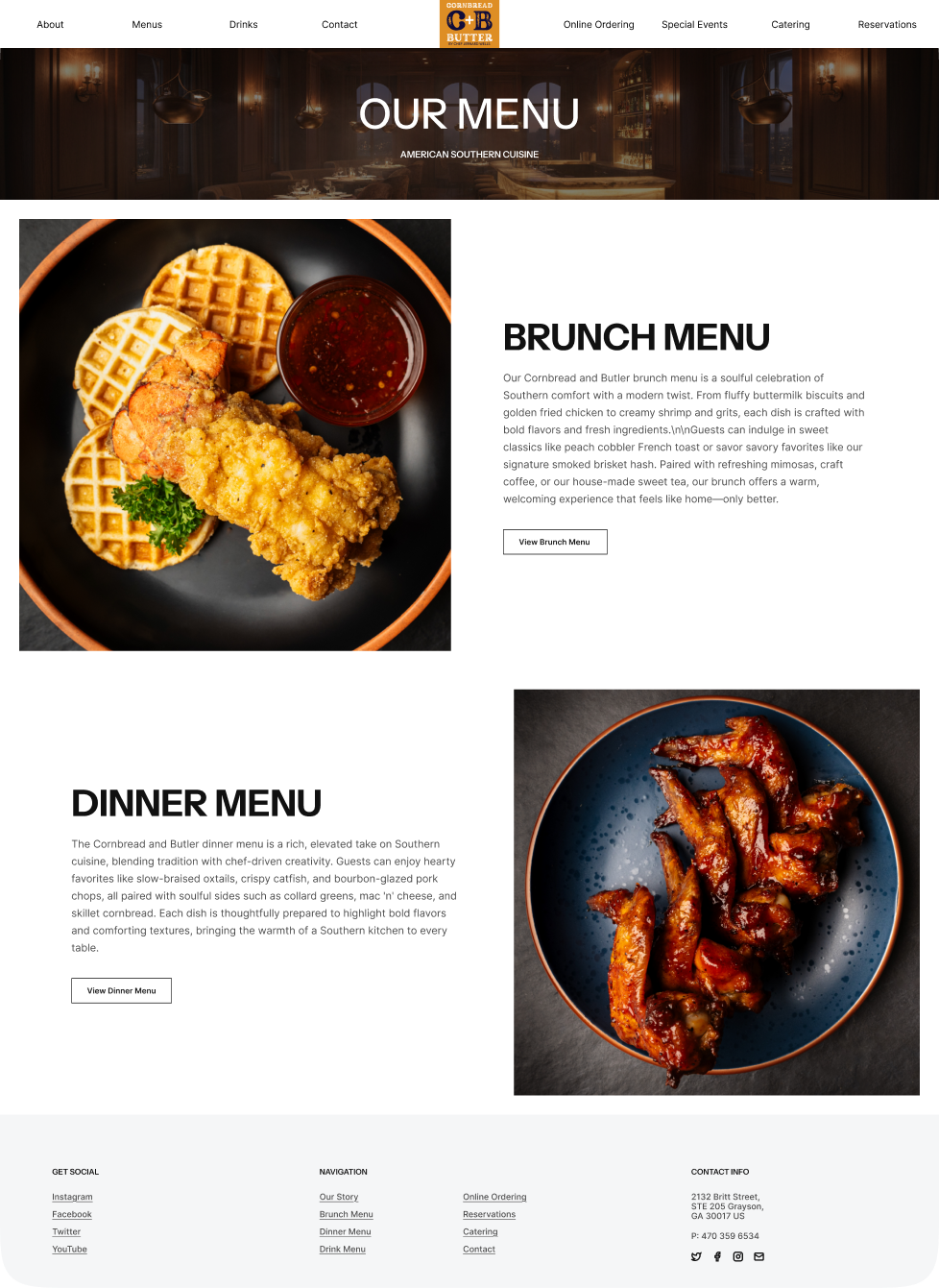 Cornbread and Butter Midas website
