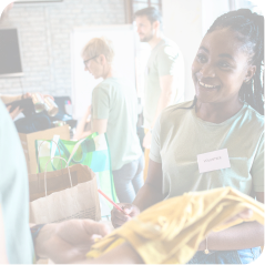 Volunteer with child