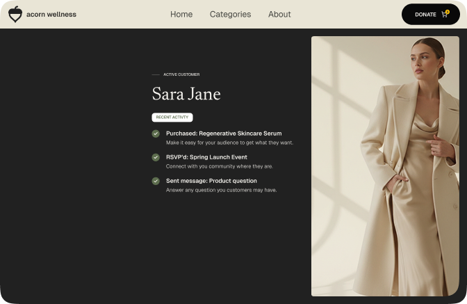 Customer profile mock