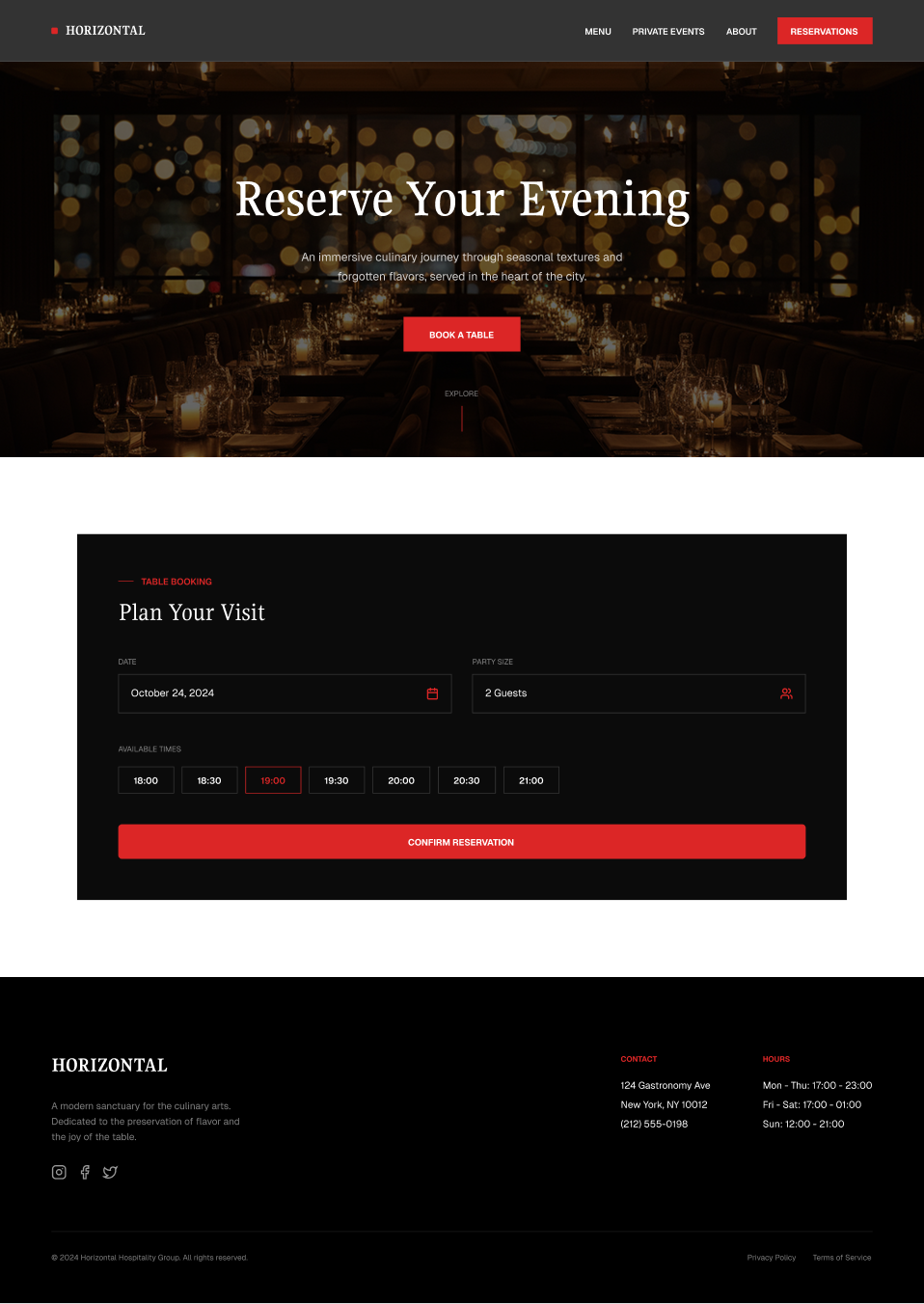 Restaurants website