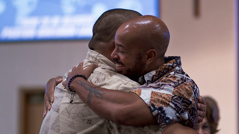 Church congregation worshipping together